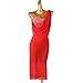 ZYDANC Red,M,Women's Strapless Salsa Tango Dancewear Backless Latin Dance Dresses Sleeveless Cha Cha Dancing Outfits