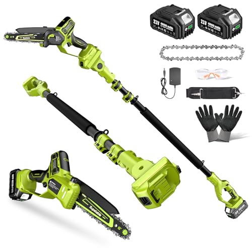 Electric Pole Saws for Tree Trimming, 8' & 6' Mini Chainsaw Cordless with...