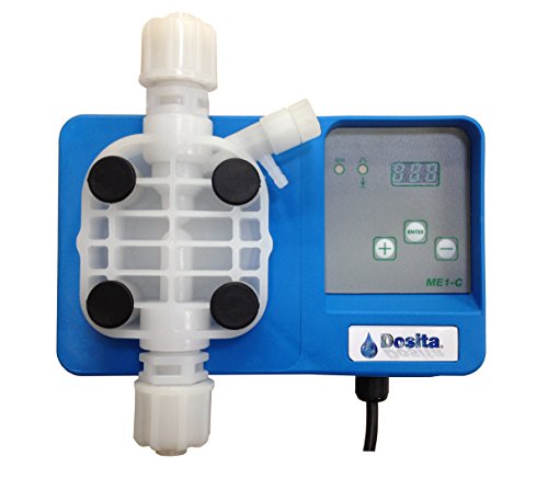 Bomba dosificadora electromagnética digital, dosificación constante, con alcance ajustable para dosificación de líquidos - Modelo me1-c  2 l/h @ 11 bar 230 VAC, cabecero PVDF con Tenute Viton