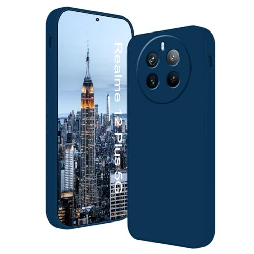 Image of LIRAMARK Silicone Soft Back Cover Case with Micro-Fibre Cloth On Inner Side for Realme Narzo 70 | Narzo 70 Pro 5G| Realme 12 Plus 5G| Realme P1 5G (Blue)