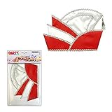 100% Polyester PARTY DISCOUNT ® Prinzenmütze de Luxe, rot-weiß, Kopfweite 61