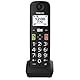 Panasonic KX-TGUA10EXB zusätzliches Mobilteil für Digitale Schnurlostelefone KX-TGU130/KX-TGU110, große Tasten, Favoriten-Taste, hörgerätekompatibel, Hauptgerät erforderlich, Schwarz