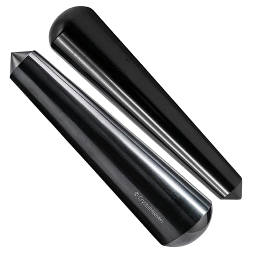 Image of Shungite (without facets) Crystal Wand - Pointed Crystal Wand for Energy Healing, Chakra Balancing, Meditation and Home Decor - Crystals and Healing Stones for Gift