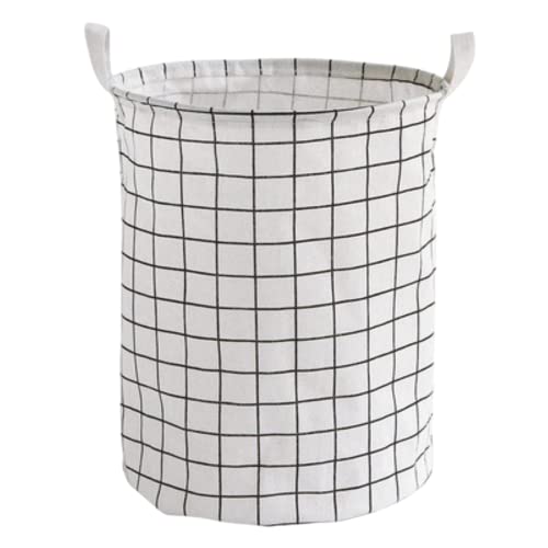 Cesta de lavandería sucia de lino de algodón plegable redondo impermeable organizador cubo ropa niños juguete gran capacidad almacenamiento hogar Cover