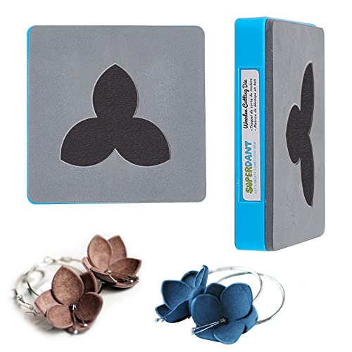 SUPERDANT Flower Leather Earrings Cutting Dies Trillium Earrings Jewelry Wooden Die Cuts Hair Accessories Pendant Key Ring Die Cutting for Women Girls DIY Art Crafts