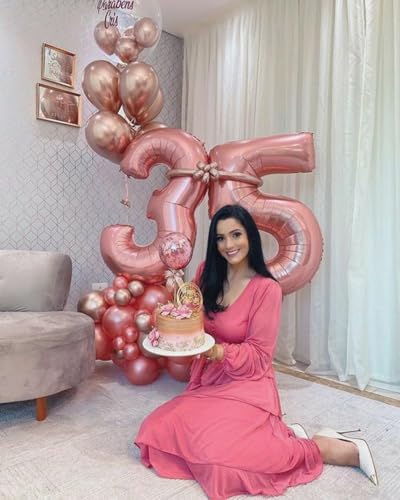 Image of Number Balloons Pearl Pink 3 Balloon 40 inch for 3rd Birthday Decorations | Saturated Color, Large 40 in, With Straw & Hanging Hole, For Back-to-School Season, Wedding, Christmas, New Year, Anniversary