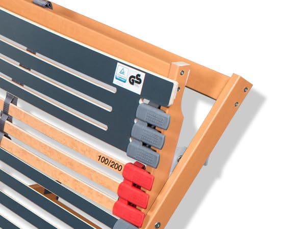 FMP Matratzenmanufaktur 7 Zonen Lattenrost Rhodos® EL | Kopf- und Fußteil elektrisch verstellbar | fertig montiert | 44 Leisten | Notabsenkung | TÜV Rheinland GS | Mittelgurt | Funk | 90x220 cm – Bild 7