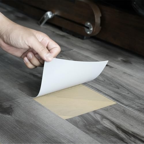 Wood Grain Textured Peel and Stick Vinyl Flooring Planks 54 Sq.ft for Personalize Your Space with Heritage Classic Style | Temporary Transformation for Flexible Living for Bathroom, Kitchen, Rental