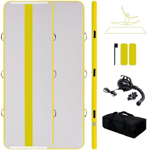 Tuxedo Sailor Inflatable Gymnastics Tumbling Mat Tumble Track Thickness Floor Mat With Electric Air Pump for Gymnastics/Training/Home/Cheerleading/Water/Gym/Yoga