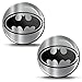 Biomar Labs® 2 x 3D Flexibles Autocollants Stickers Argente Noir Batman Comics Chauve-Souris Logo Emblème Car Voiture Motocyclette Fenêtre Vélo Téléphone Portable KS 190