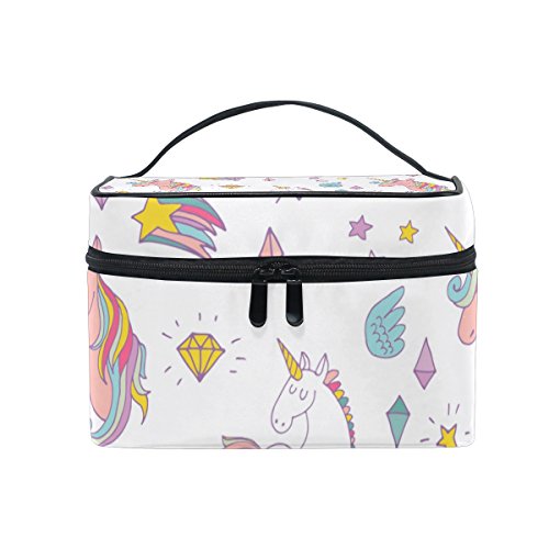 ISAOA Bolsa de maquillaje unicornio para niños neceser de aseo bolsa de viaje neceser de almacenamiento para cosméticos bolsa de lavado portátil bolsa de viaje para maquillaje para mujeres y niñas