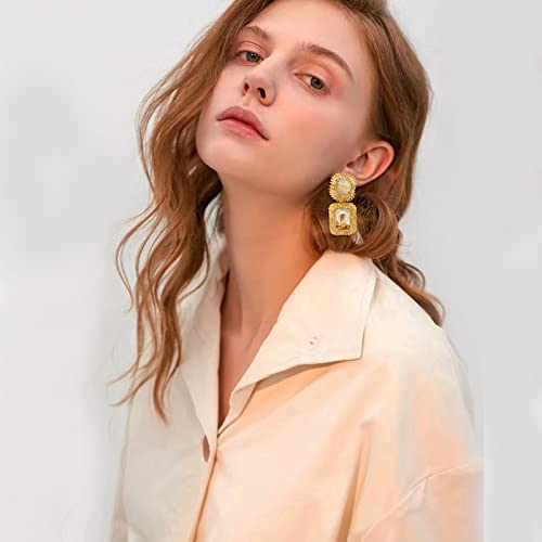 Vintage Rhinestone Statement Earrings Formal Crystal Drop Dangle Earrings Evening Prom Pageant Earrings for Women4