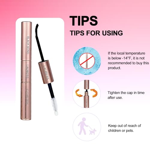 Image of Lash Bond and Seal Lash Glue Waterproof LAUBESS 2-IN-1 Cluster Lash Glue for Eyelash Clusters 72H 10ml (Black /Clear)