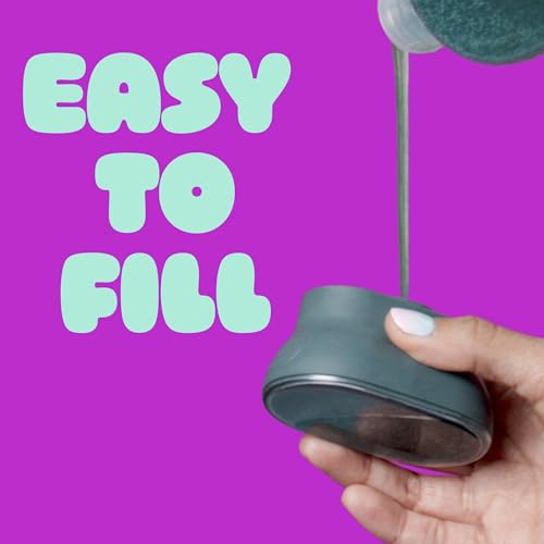 Image of Brite by Scotch-Brite Palm Scrubber with Drain + Dry Stand, Household and Kitchen Sponge for Washing Dishes with Comfy Grip, 1 Scrub Sponge with Soap Dispenser