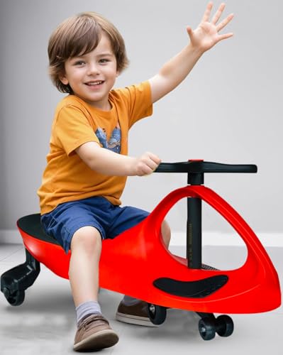 Image of Wishmaster Premium Wiggle Car Ride On Toy for Kids, Magic Swing Car with Smooth Silent Wheels, Twist Steering Manual Ride On Car for Boys & Girls, Indoor Outdoor Play, Age 3-8 Years