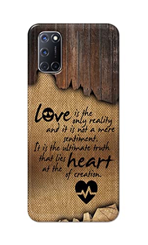 Image of PRINTFIDAA Love is The Only Reality and It is Not Mere Sentiment Printed Designer Hard Case for Oppo A52 / Oppo A92 / Oppo A72, CPH2061, CPH2069, PADM00, PDAM10 Back Cover -(e) RPM1010