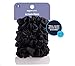 Amazon Basics Satin Scrunchies Black Hair Ties, Pack of 8
