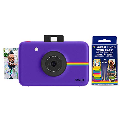 Polaroid Snap Instant Digital Camera (Purple) w/ 20 Twin Pack Zink 2x3 Photo