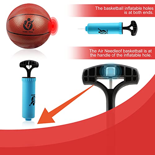 DBREAKS Basketballkorb fürs Zimmer, Basketballkorb mit Ball Indoor, Basketball Korb Set für Kinder, Enthält 1 Mini Basketball Korb,3 Ball, 1 Ball Pump, Backboard - Image 5