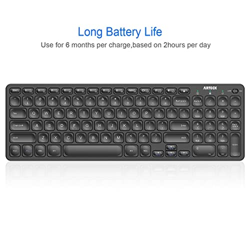 Arteck HW305-2 2.4G Wireless Keyboard Ultra Slim Full Size Keyboard With Numeric Keypad And Media Hotkey thumb #3