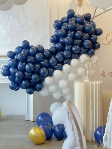 Image of DECGOL Navy Blue Balloons 100pcs Dark Blue Latex Party Balloons Different Sizes 18 12 10 5 Inch Night Blue Balloon Garland for Birthday Party Graduation Baby Shower Wedding Holiday Balloon Decoration