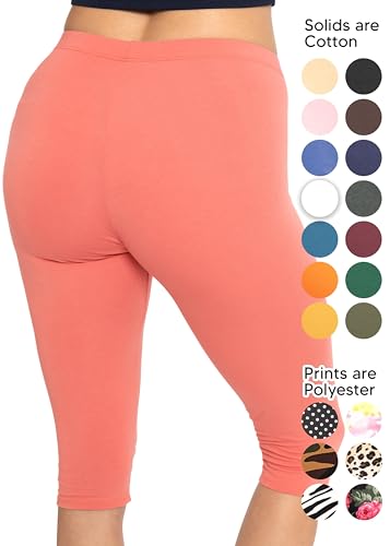 Image of STRETCH IS COMFORT Women's Ultra Buttery Smooth Cotton Leggings, Knee Length Leggings or Shorts | Small to 5X