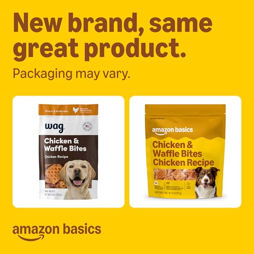 Image of Amazon Basics Dog Treats Chicken and Waffle Bites 6oz (Previously Wag)