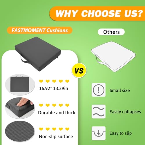 Image of FASTMOMENT Airplane Seat Cushion Portable Travel Cushion for Comfort Foldable Stadium Pad with Breathable Fabric Seat Pad Perfect for Long Flights, Office, Bleacher, Camping