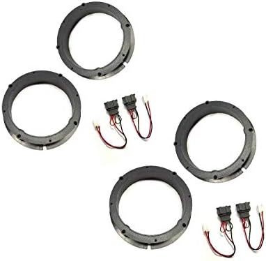 2 pares de placas de puerta y arnés de cables de montaje de altavoz de 6 pulgadas y 6.5 pulgadas para VW Volkswagen 2009-2015 CC, 1999-2014 Golf,