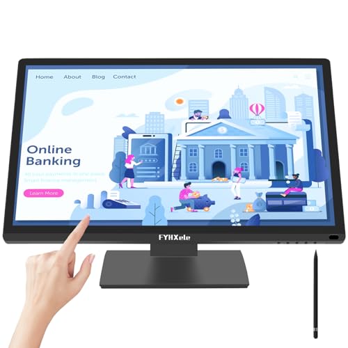 Image of FYHXele 22 Inch Touchscreen Monitor, IPS FHD 1080P Touch PC Display, 75Hz, LED Backlit Multi-Touch Monitor, VESA, HDMI & VGA & USB Computer Touch Screen for Gaming, Business, Warehouse, Bar, Gym