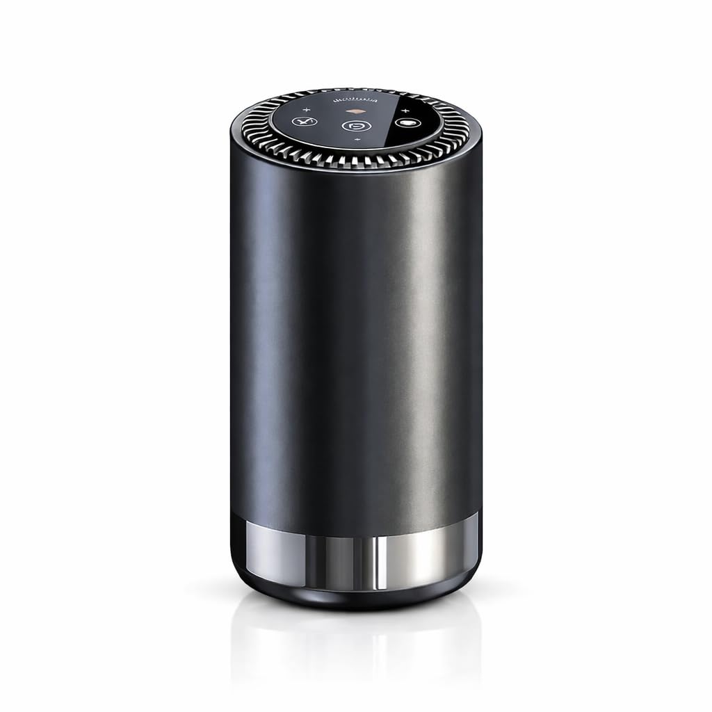 Car Air Freshener Diffuser with Auto ON/Off Sensor | Ultrasonic Aroma Humidifier for Car Cup Holder | Essential Oil Diffuser with LED Light & Sleep Mode | Black-image-16