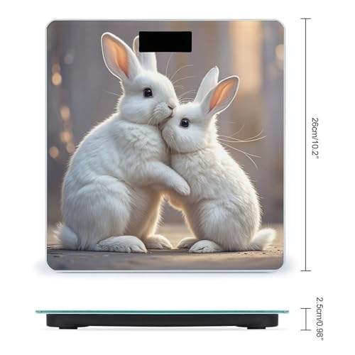 Balanza digital Bunny Hug vidrio templado con pantalla LCD miniatura 2