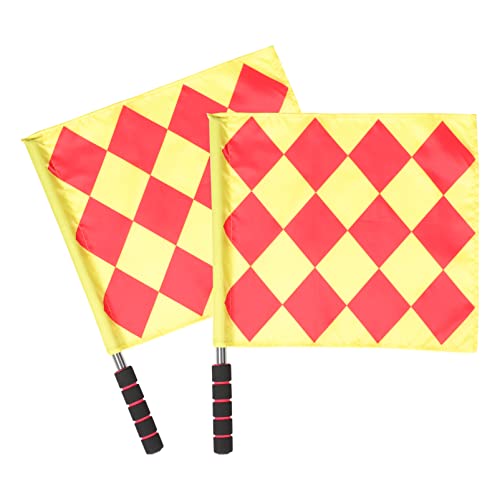 Angoily 2pcs Football Referee Flag Sponge Handle Flag Athletic Competition Flag Referee Equipments Flags Soccer Referee Uniform Match Flag Red Flag Referee Flags Racing Car Foam