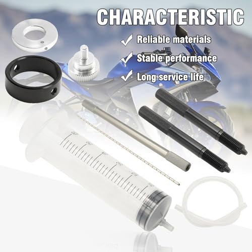 Image of Saihisday Universal Motorcycle Fork Service Tool Kit, Fork Maintenance Tool Set Fork Oil Level Tool, Fork Spring Compressor and Damper Rod Bleed Tool