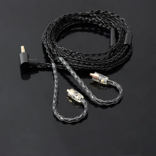 Image of JCALLY Headphones Cable, MMCX Cable,Replacement Cable Oxygen-Free Copper Upgrade 5N OFC Headphone Wire 8 Shares Earphone 3.5mm Plug Wire with Microphone JC08S (Black) (Black MMCX)