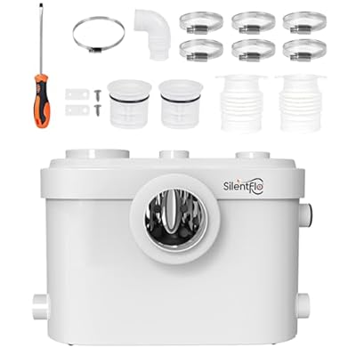 800W Macerator Pump, Advanced Grinding Upflush System, Macerating Toilet Sewerage Pump for Basement, Sink, Toilet, Laundry, Kitchen