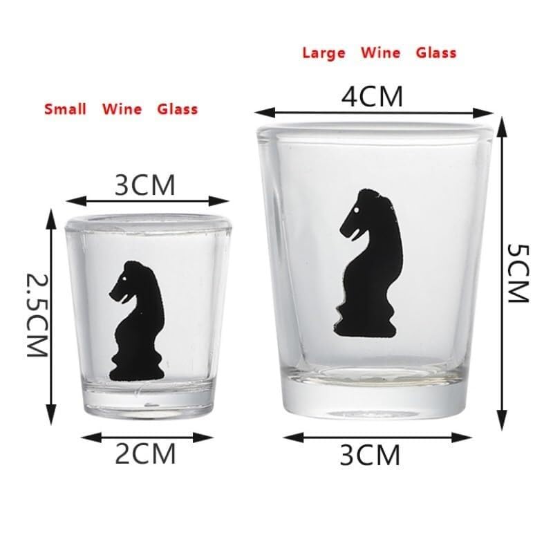 Schachbrett Holz Schachset mit Trinkglas, Brettspiel, Schachbrett mit durchsichtigem Schnapsglas, Trinkspielsets (25 x 25 cm) Schach(35 * 35cm)