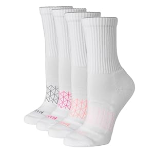 Hanes Calcetines acolchados y activos para mujer, puntera sin costuras, 4 pares