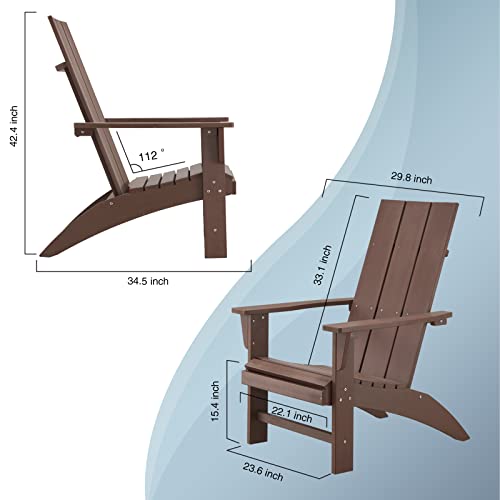 Image of Psilvam Modern Adirondack Chairs 1 PC, Dark Brown