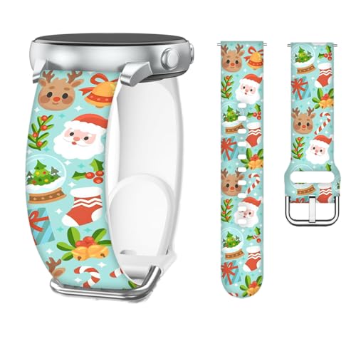 Christmas Bands Compatible with Samsung Galaxy Watch 7 6 5 4 40mm 44mm/Watch 6 4 Classic Band 42mm 46mm 43mm 47mm/Watch 5 Pro 45mm/Active 2,20mm Soft Silicone Adjustable Sport Watch Strap Women Men