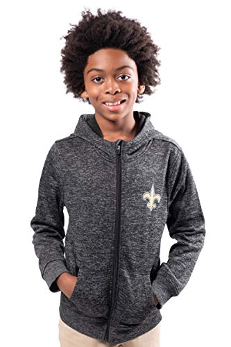 NFL Ultra Game New Orleans Saints Extra Soft Fleece Pullover Hoodie Sweatshirt, Medium, Black