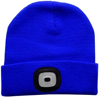 FJROnline Unisex Light Up Beanie Hat Headlamps Bright LED Rechargeable Winter Warm Knit Cap for Men, Women, Hunting, Camping, Grilling