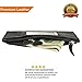 Leatherboss Genuine Leather Women's All in One Credit Business Card Case Holder Slim Zipper Wallet With a Card Protection Strap, Black