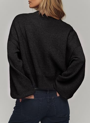 Dokotoo Women's 2025 Trendy Casual Open Front Long Sleeve Chunky Warm Cardigan Sweater4