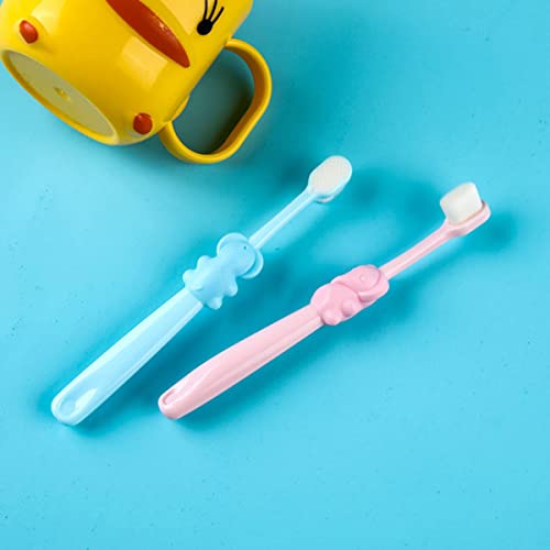 FRCOLOR 3stücke Kinderzahnbürste Manuell Für Junge Mädchen Cartoon-zahnbürste Als Elefant Mundpflege-zahnbürste Für Junge Mädchen Gründliche Und Sanfte Zahnreinigung – Bild 5