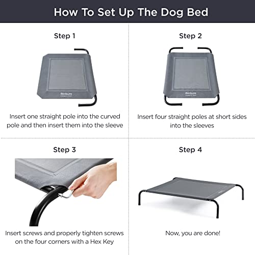 Bedsure Large Elevated Cooling Outdoor Dog Bed - Raised Dog Cots Beds for Large Dogs, Portable Indoor & Outdoor Pet… - Image 6
