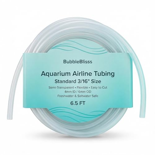 Aquarium Airline Tubing 3/16 Standard Air Hose Flexible and Kink Resistant Tubing for Fish Tank Air Pump Safe for Freshwater and Saltwater Aquariums-6.5 Feet