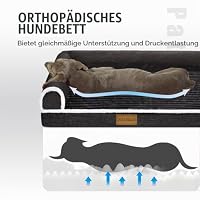 Jolibean Orthopädisches Hundebett Mittelgroße Hunde, 91x61cm,Schwarz – Ansicht 3