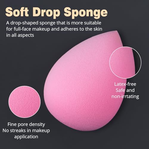 BEAKEY Diversity Make up Brushes 12Pcs Makeup Kit, Premium Synthetic Kabuki Foundation Face Powder Concealers Eyeshadow Blush Brushes Make up Brushes Set, with 2pcs Blender Sponges (Black/Silver) - Image 5