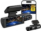 Dash Cam doppia fotocamera WIFI 1080P per auto, anteriore e interna, Angolo di Visione 170°, Supporto 64gb, Super HD Telecamera Auto con visione notturna IR, Registrazione in Loop, DVR grandangolare